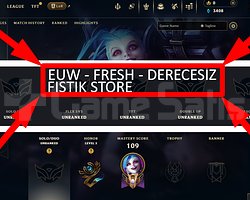 EUW / 45 LVL + 2 SKİN + FRESH + DERECESİZ !!!!!!