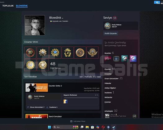 CS2 8 Madalyalı+10 Yıllık Rozetli Steam Hesabı