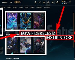 EUW / 43 LVL + 7 SKİN + DERCESİZ + FIRSAT !!!!