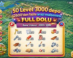 50 LEVEL 3000 DEPO FULL ARAZİ DOLU HESAP