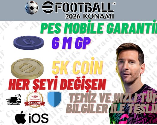 EFOOTBALL IOS 5K COIN + 6M GP GP SORUNSUZ +5