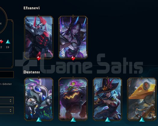 Tek/Çift Master, 34 skin, 154 şampiyon, 150lvl TR