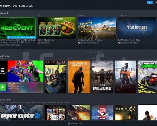Steam oyunları dolu dolu  ve programlar