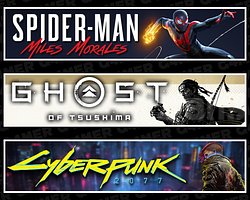 Spider Man Miles + Tsushima + Cyberpunk 2077
