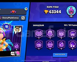 63k kupa full karakter brawlstars hesap