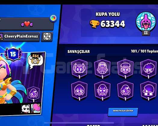 63k kupa full karakter brawlstars hesap