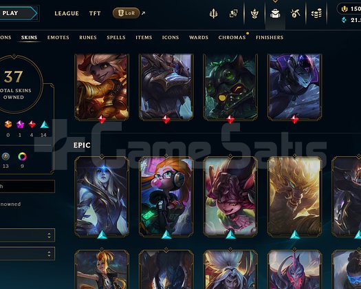 Gümüş 3 43 Win 2 Lose 1500 RP li 37 skinli hesap