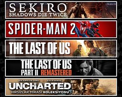 Sekiro + Spider 2 + TLOU1 + TLOU2 + Uncharted