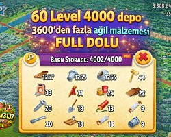 60 LEVEL 4000 DEPO FULL AĞIL DOLU HESAP