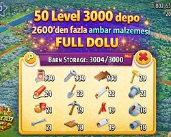 50 LEVEL 3000 DEPO FULL AMBAR DOLU HESAP