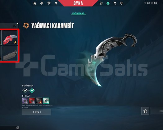 294 SEVİYE + KARAMBİT + 4 VANDAL + 4 BIÇAK / MAİL!