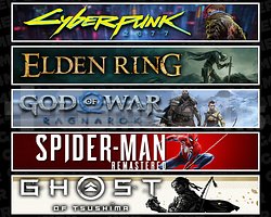 Cyberpunk + Elden + Ragnarök + Spider 1 + Tsushima