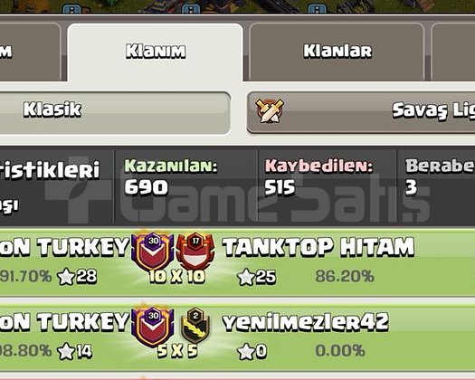 30 SEVİYE EKİPLİ TR KLANI