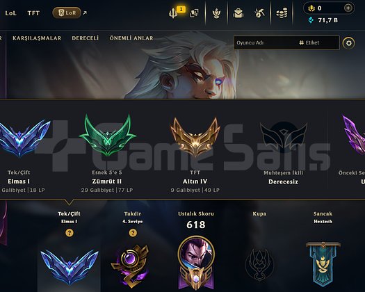 LoL + VALO SKIN + TFT  FULL RİOT HESAP
