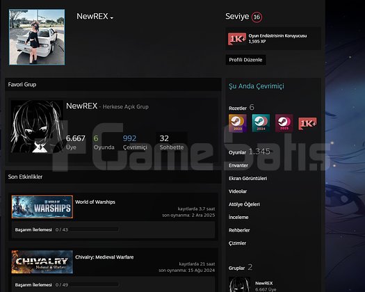 1345 OYUNLU DEGERI 160K CS PRIME + FACEIT KAYITSIZ