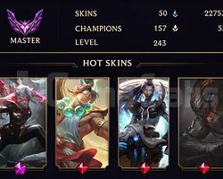 243 LVL EUW Master I 1378 LP Champs157 Skins50