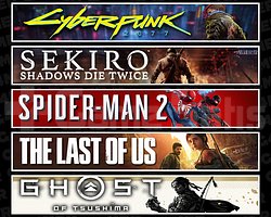 Cyberpunk + Sekiro + Spider 2 + TLOU1 + Tsushima