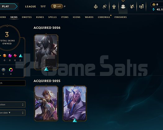 TR Plat 3 | 3 Kostüm - 42K Mö | LoL Hesap