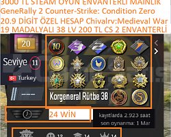 19 MADALYALI 38 LV 20.9 YIL DİGİT 200 TL CS 2 ENVA