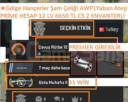PRİME HESAP 12 LV Gölge Hançerler Şam Çeliği AWP Y