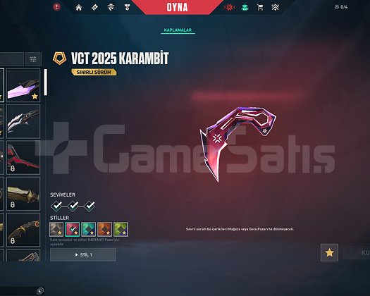 VCT 25 KARAMBİT+4BIÇAKLI MAİNLEMELİK FULL ÇAR!!!