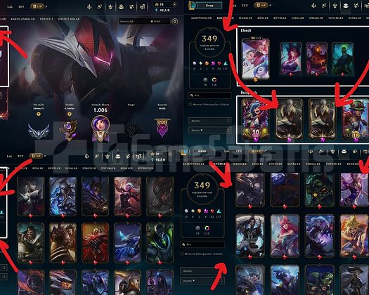 1289 LVL 356 SKINLI EUW SERVER +100K PAZARLIK OLUR