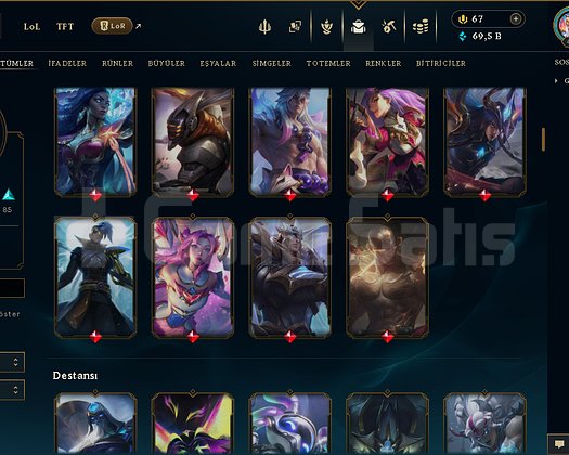 466 LEVEL / 163 SKİN / FUL HERO +MAİL +13K SATIŞ