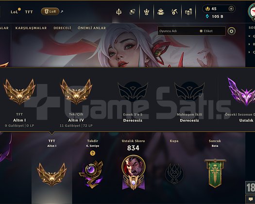 571 KOSTÜM 105K ÖZ 492 LVL EFSANE DOLU MAİL HESAP