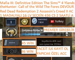 1 MADALYALI 16 LV RED DEAD 2 Assassins Creed II M