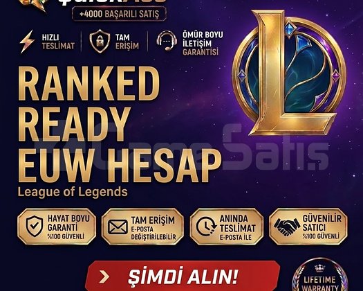 EUW + RANED READY + MAİL DEĞİŞEN + HANDMADE HESAP