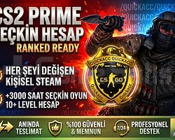 QUICKACC CS2 PRIME | FULL ERİŞİM | RANK HAZIR