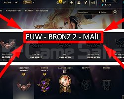EUW / 35 LVL + 4 SKİN + BRONZ 2 + 17K ÖZ + MAİL !!