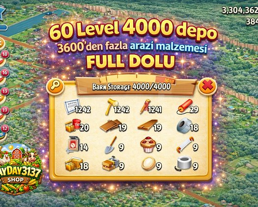 60 LEVEL 4000 DEPO FULL ARAZİ DOLU HESAP