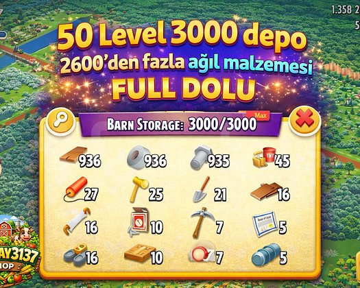 50 LEVEL 3000 DEPO FULL AĞIL DOLU HESAP