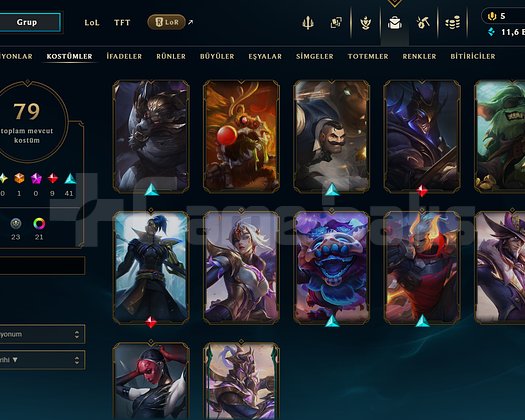 Lol tüm carlar acık mainlik hesap