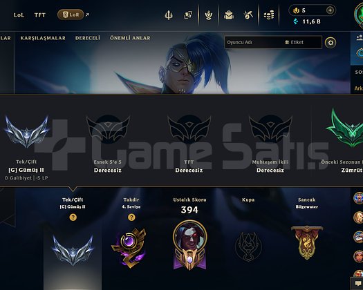 Lol tüm carlar acık mainlik hesap
