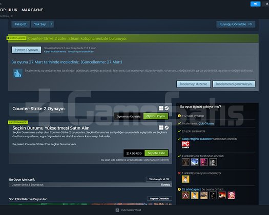 Seçkin CS2 + Arc Raiders Steam Hesabı