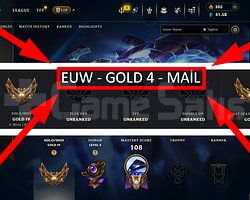 EUW / 63 LVL + 13 SKİN + GOLD 4 + 41K ÖZ + MAİL !!