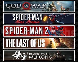 GOW + Miles + Spider 2 + TLOU1 + Wukong