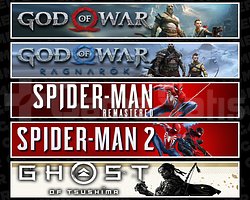 GOW + Ragnarök + Spider 1 + Spider 2 + Tsushima