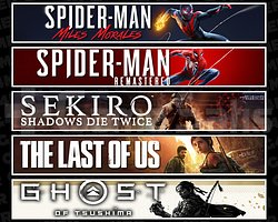 Miles + Spider 1 + Sekiro + TLOU1 + Tsushima