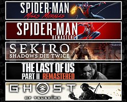 Miles + Spider 1 + Sekiro + TLOU2 + Tsushima