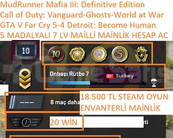 5 MADALYALI 7 LV GTA V Far Cry 5-4 Call of DutyVa
