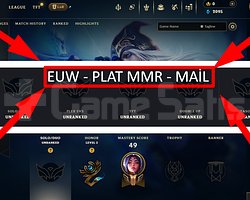 EUW / 41 LVL + 3 SKİN + PLAT MMR + MAİL DEĞİŞEN