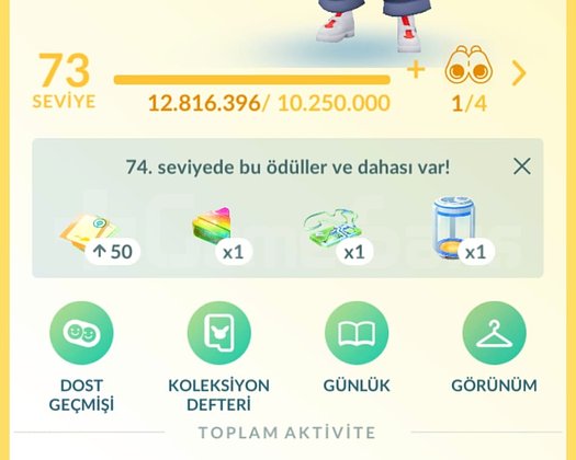 Pokemon Go 73 Seviye Satılık Hesap