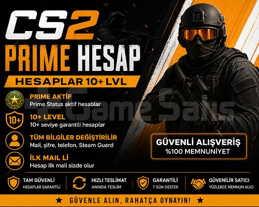 CS2 Prime 10+ Seviye | PREMIER HAZIRPrime Eşl