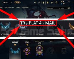 TR / 48 LVL + 5 SKİN + PLATİN 4 + MAİL + TEL !!
