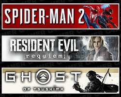 Spider-Man 2 + Resident Evil Requiem + Tsushima