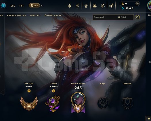 EUW GOLD4 40 SKIN 50K MAVİ ÖZ