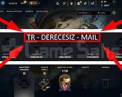 EUW / 55 LVL + 4 SKİN + DERECESİZ + MAİL !!!